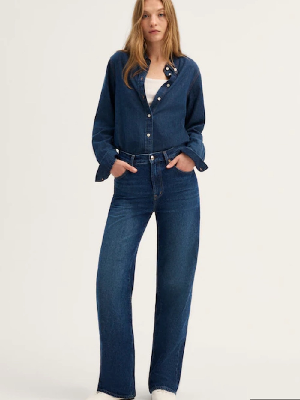 Madewell 30 The Perfect Vintage Wide-Leg Jean in Airy Denim
